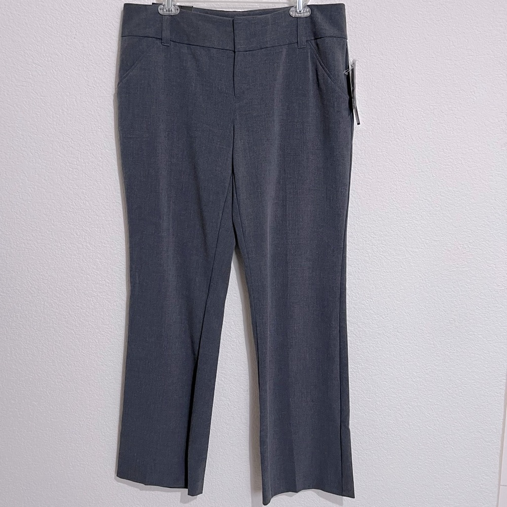Daisy Fuentes Gray Favorite Fit Straight Leg Mid Rise Dress Trousers Pants 12